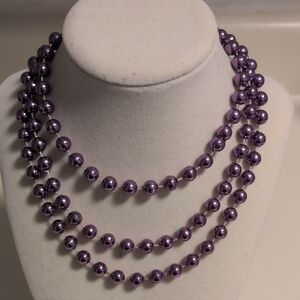 Elegant Purple Beaded Costume Necklace‎